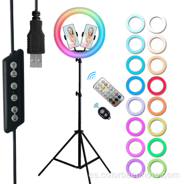 Anillo de luz LED selfie RGB de 12 &#39;&#39; con trípode